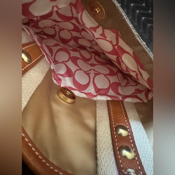 Coach Signature Tote 126 Beige PVC Gallery Bag Y2K Authentic Vintage - Picture 8 of 8